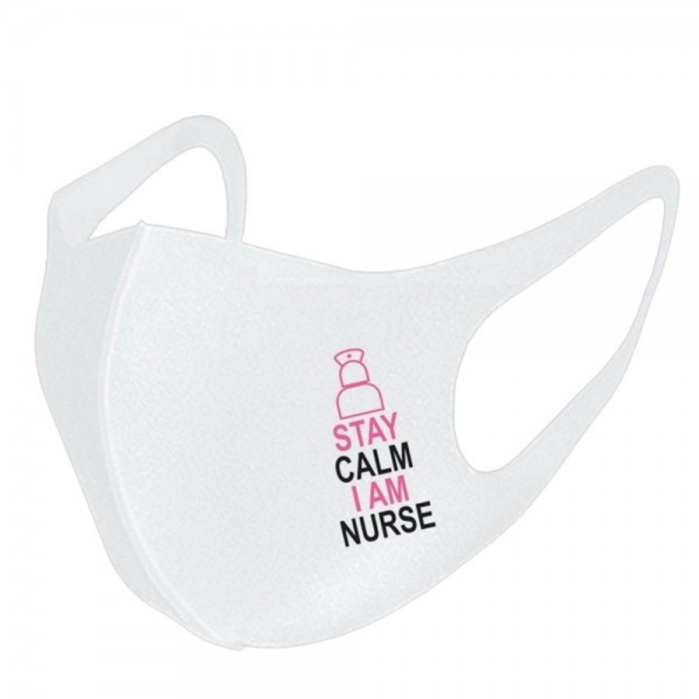 Stretchable "Stay Calm I am a Nurse" Face Mask